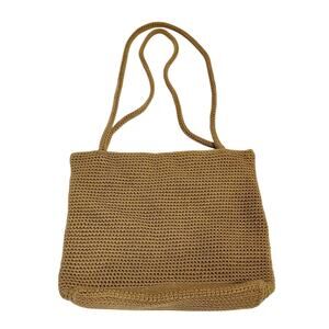 The Sak Shoulder Bag Brown Crochet Woven 90s Boho Cottagecore Y2K Double Strap